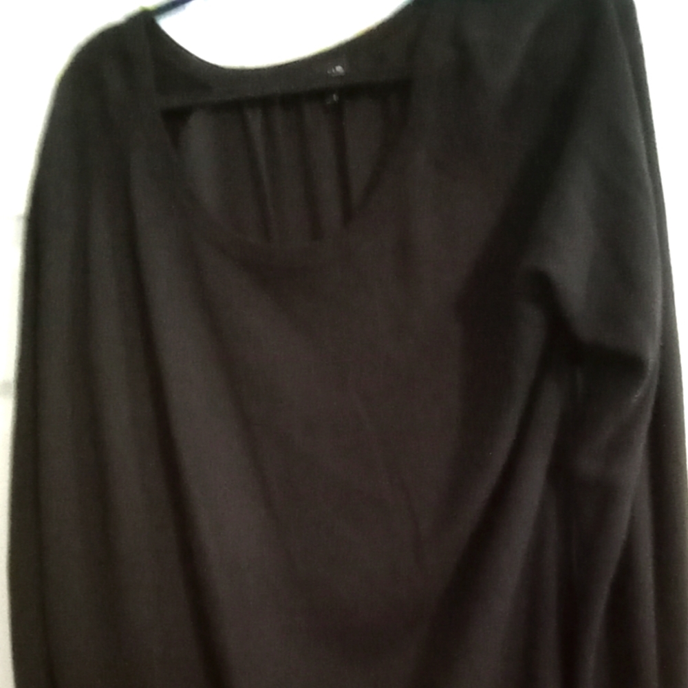 Torrid Size 0 Black Sweater with Chiffon pleated bottom on back